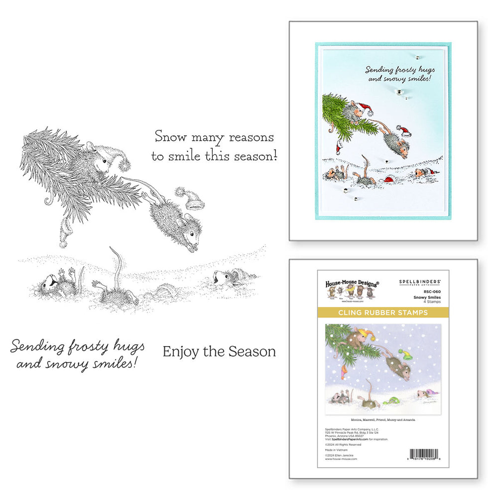 Snowy Smiles Cling Rubber Stamp Set from the House-Mouse Tree-mendous Christmas Collection