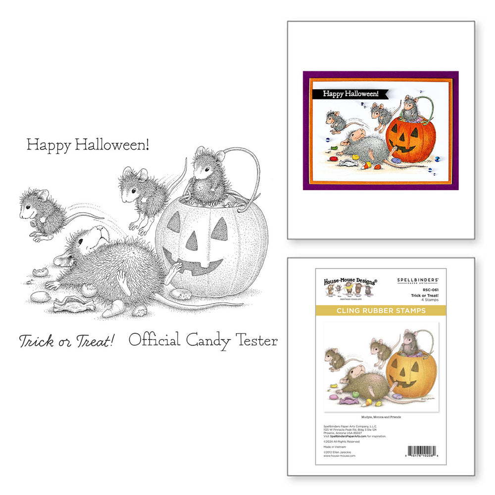 Trick or Treat! Cling Rubber Stamp Set from the House-Mouse Tree-mendous Christmas Collection