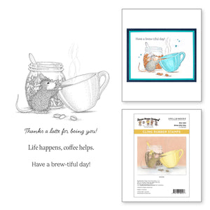Brew-tiful Day Cling Rubber Stamps from the House-Mouse Heart and Soul Collection