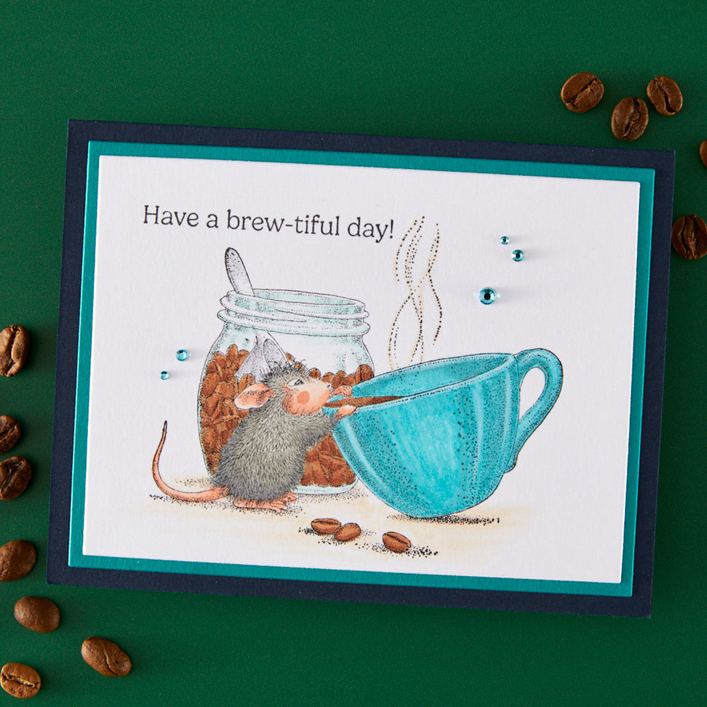 Brew-tiful Day Cling Rubber Stamps from the House-Mouse Heart and Soul Collection