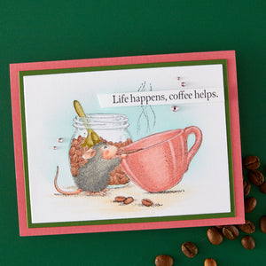 Brew-tiful Day Cling Rubber Stamps from the House-Mouse Heart and Soul Collection