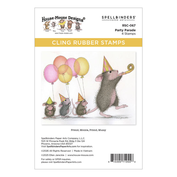 House- Mouse Party Parade Cling Stamp Set
