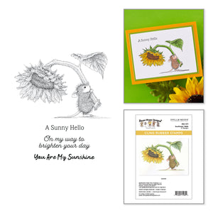 House-Mouse Sunflower Walk Cling Rubber Stamp Set