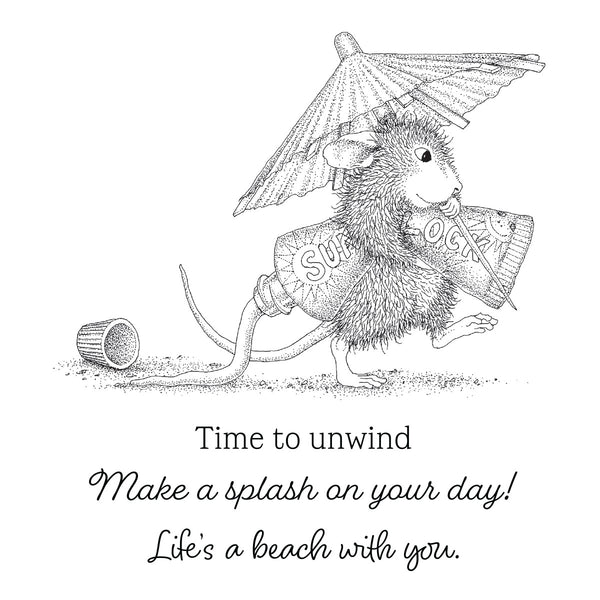 House-Mouse Fun in the Sun Cling Rubber Stamp Set