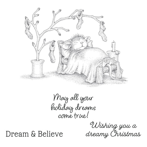 House-Mouse Holiday Dreams Cling Rubber Stamp Set