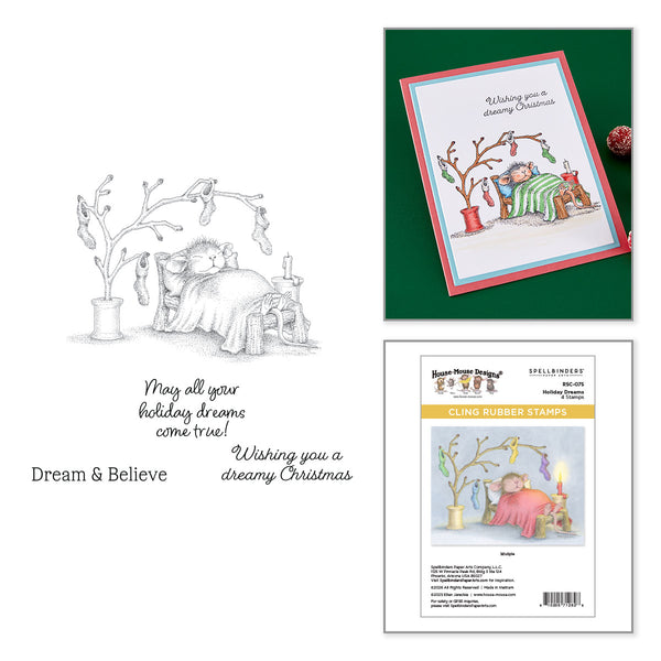 House-Mouse Holiday Dreams Cling Rubber Stamp Set