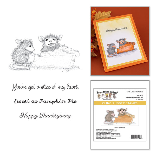 House-Mouse Sweet as Pumpkin Pie Cling Rubber Stamp Set
