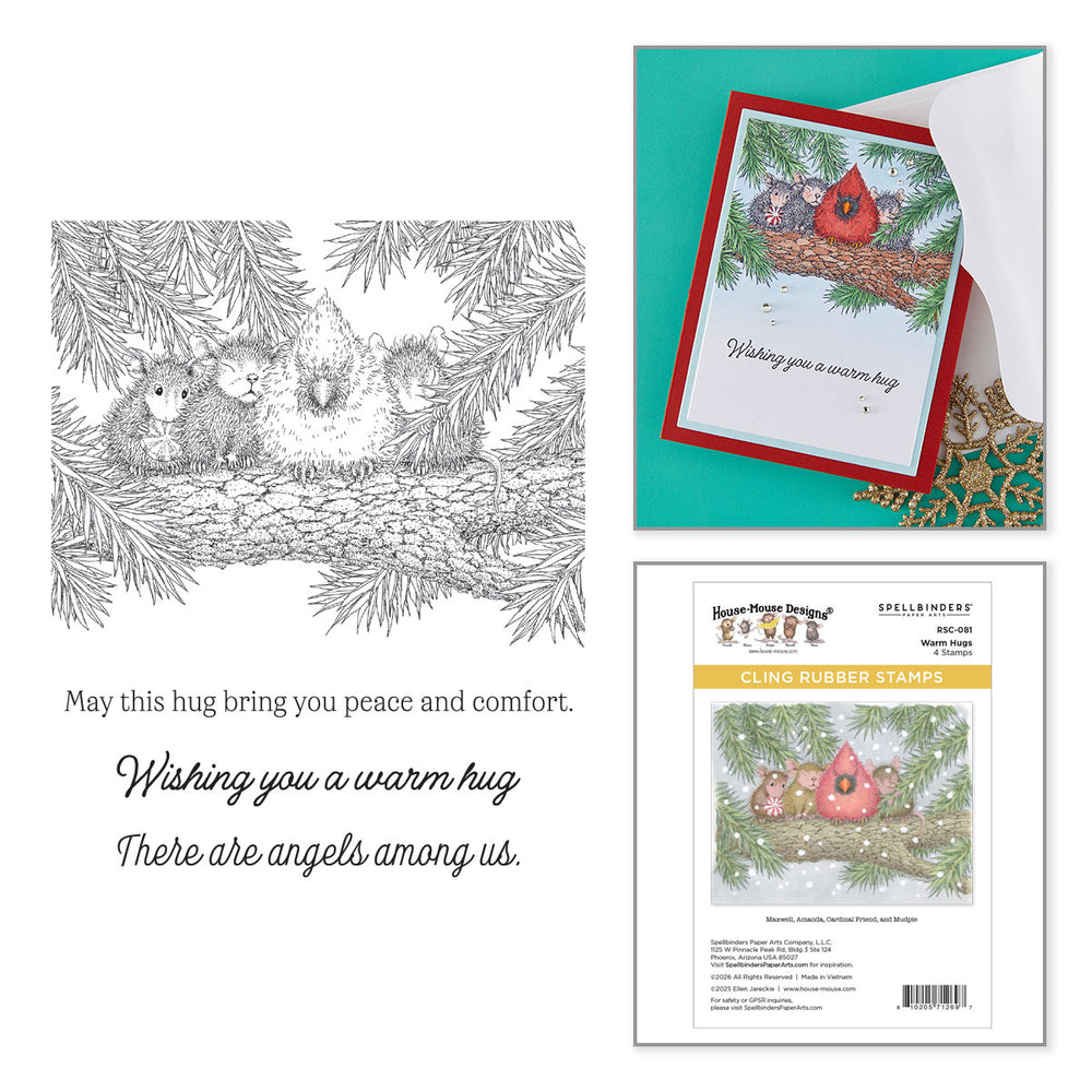 House-Mouse Warm Hugs Cling Rubber Stamp Set