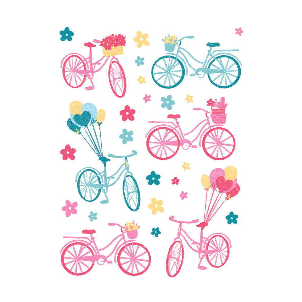Hero Arts Floral & Balloon Bicycles Hero Transfers
