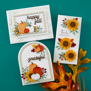 Happy Fall Sentiments Etched Dies - Independents Only World Cardmaking Day Exclusive
