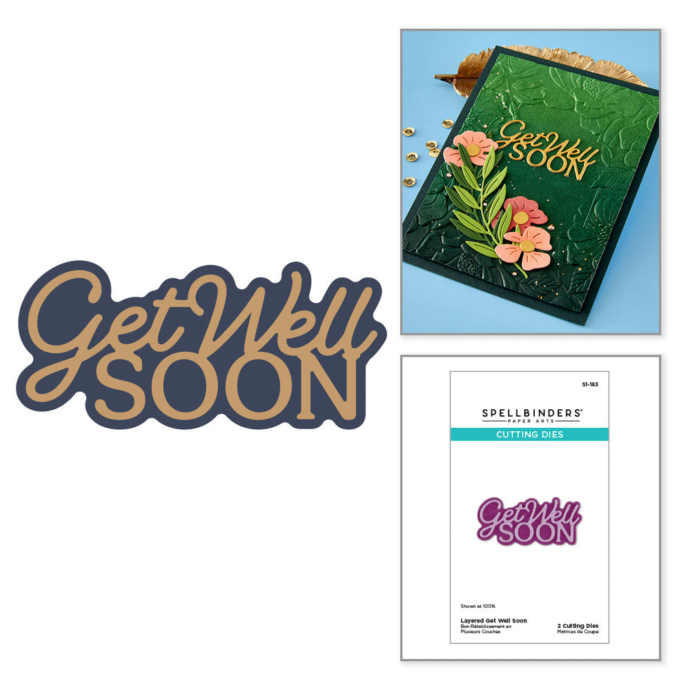 Layered Get Well Soon Etched Dies