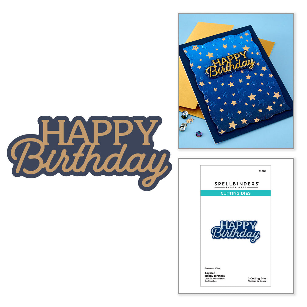 Layered Happy Birthday Etched Dies