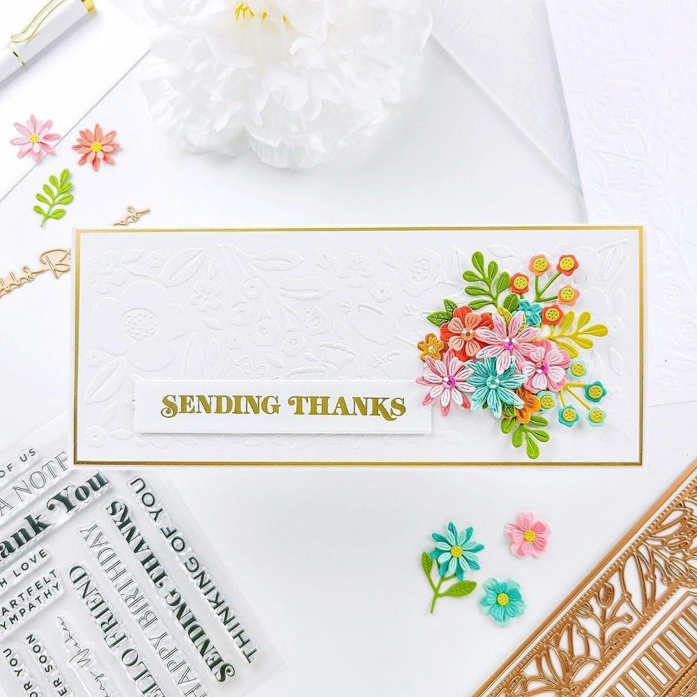 Mini Blooms and Sprigs Etched Dies from the Slimline Collection