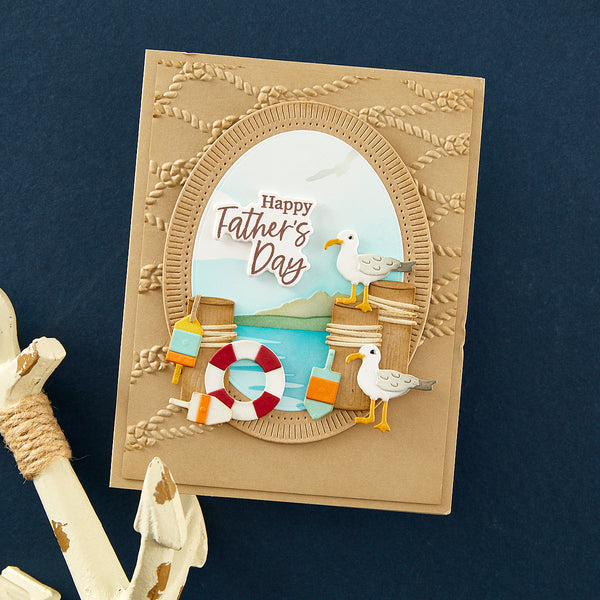 Oh, Buoy! Etched Dies from the Fair Winds Collection by Dawn Woleslagle