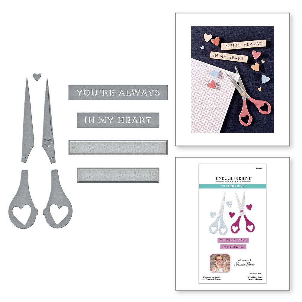 Sharon's Scissors Etched Dies in Honor of Sharon Klima