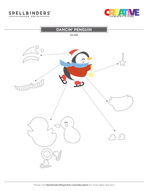 Dancin' Penguin Etched Dies from the Dancin' Christmas Collection