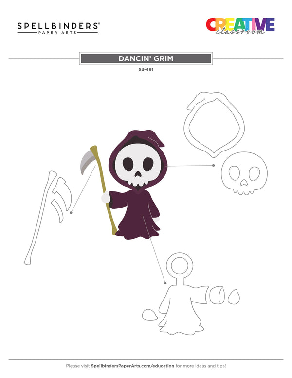 Dancin' Grim Etched Dies from the Dancin' Halloween Collection