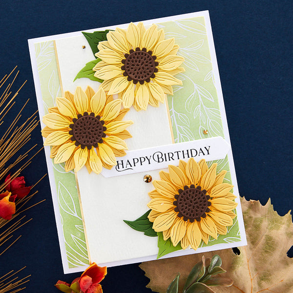 Sunflower Serenade Etched Dies from the Serenade of Autumn Collection