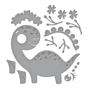 Birthday Dinosaur Etched Dies from the Monster Birthday Collection