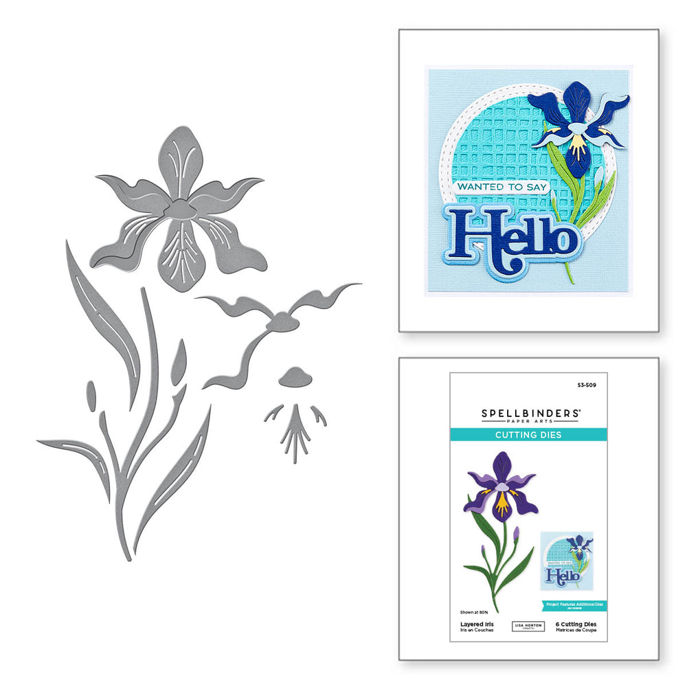 Layered Iris Etched Dies from the Spotlight Frames and Florals Collection by Lisa Horton