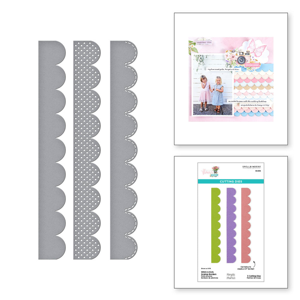 Stitch & Dots Scallop Borders Etched Dies with Simple Stories