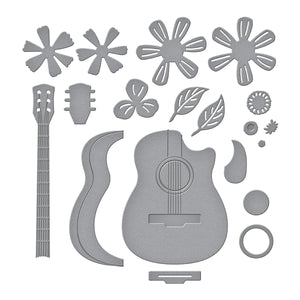 Mini Guitar Etched Dies by Bibi Cameron