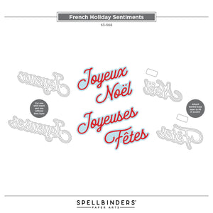 French Holiday Sentiments Etched Dies