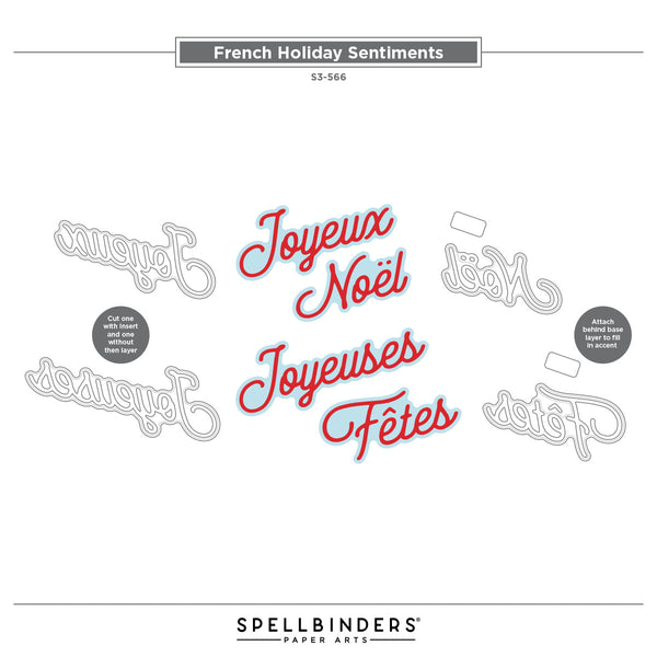 French Holiday Sentiments Etched Dies