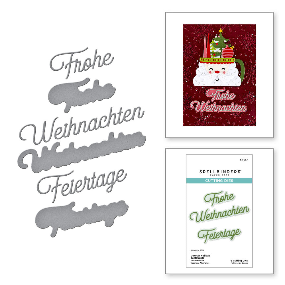 German Holiday Sentiments Etched Dies