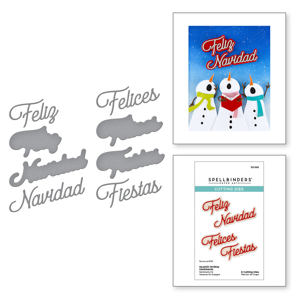 Spanish Holiday Sentiments Etched Dies
