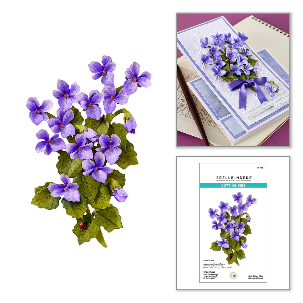 Wild Violet and Ladybugs Etched Dies by Susan Tierney-Cockburn