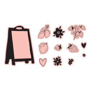 Pink Lemonade Etched Dies for Coordinating Stamp Set with Simple Stories
