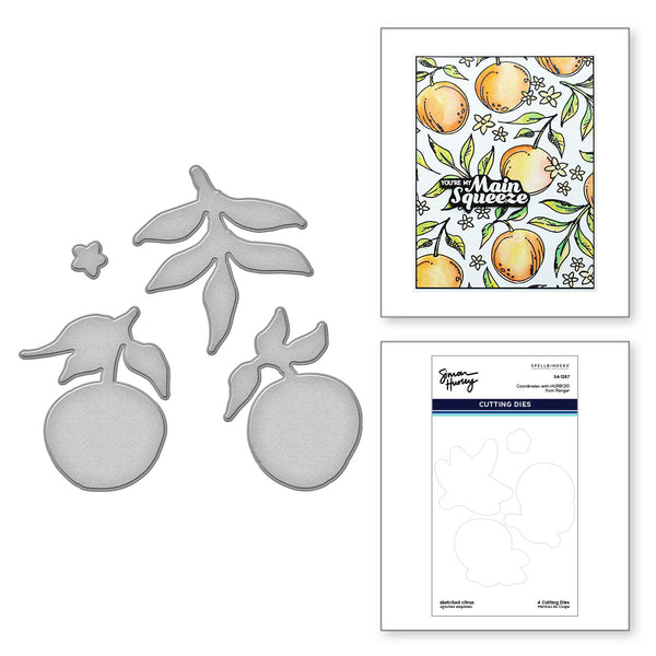 Sketched Citrus Etched Dies for Coordinating Stamp Set by Simon Hurley