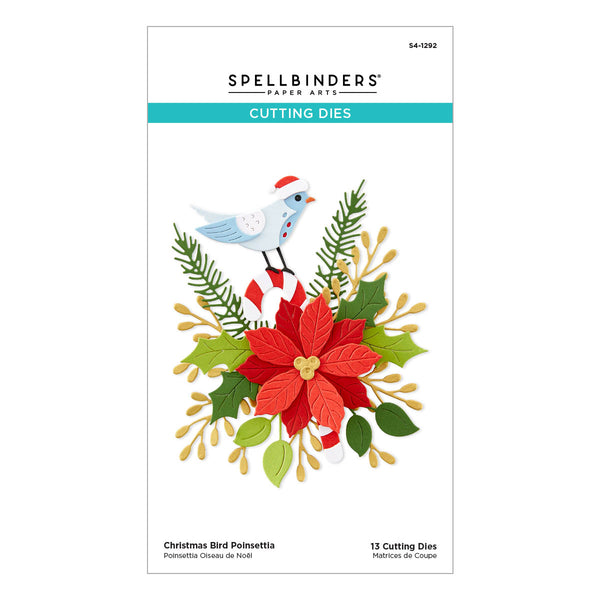 Christmas Bird Poinsettia Etched Dies from the Classic Christmas Collection