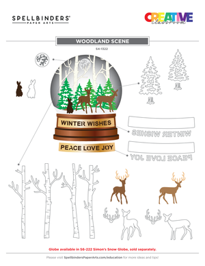 Woodland Scene Etched Dies from the Simon's Snow Globes Collection by Simon Hurley