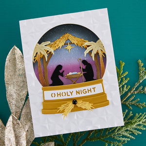 Nativity Scene Etched Dies from the Simon's Snow Globes Collection by Simon Hurley