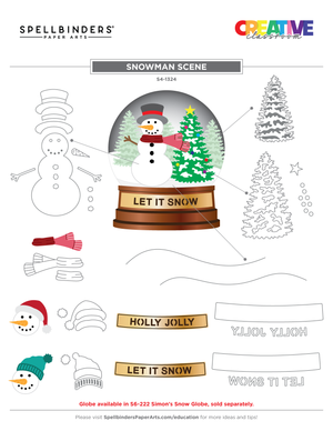Snowman Scene Etched Dies from the Simon's Snow Globes Collection by Simon Hurley