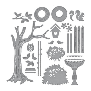 Backyard Haven View Etched Dies from the Windows with a View Collection by Tina Smith