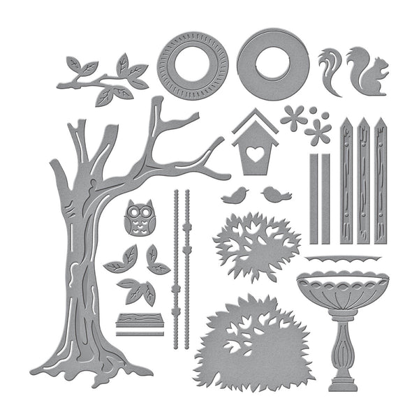 Backyard Haven View Etched Dies from the Windows with a View Collection by Tina Smith