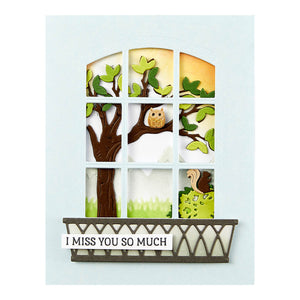 Backyard Haven View Etched Dies from the Windows with a View Collection by Tina Smith