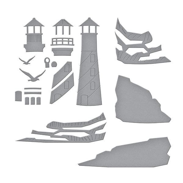 Guiding Light Etched Dies from the Fair Winds Collection by Dawn Woleslagle