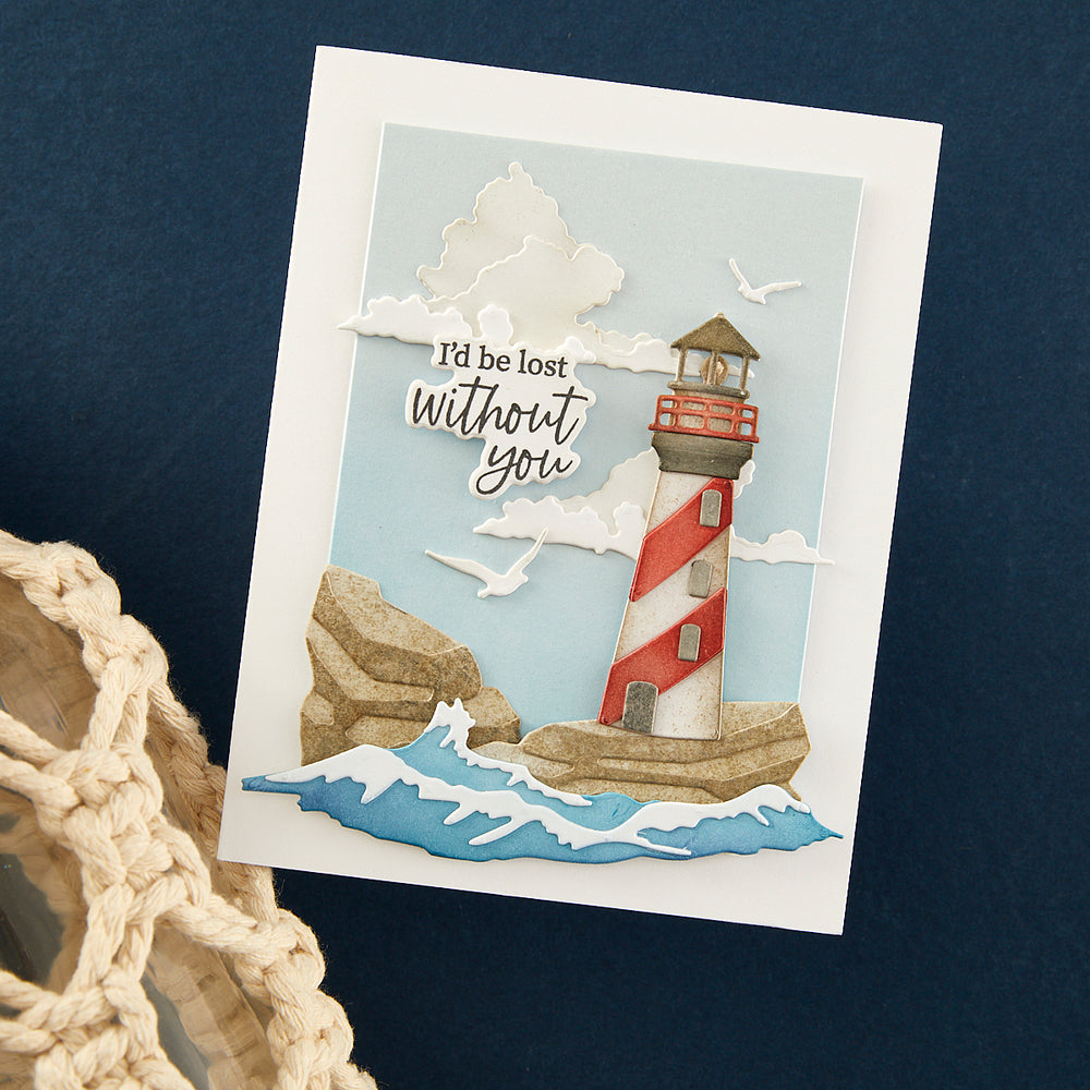 Guiding Light Etched Dies from the Fair Winds Collection by Dawn Woleslagle