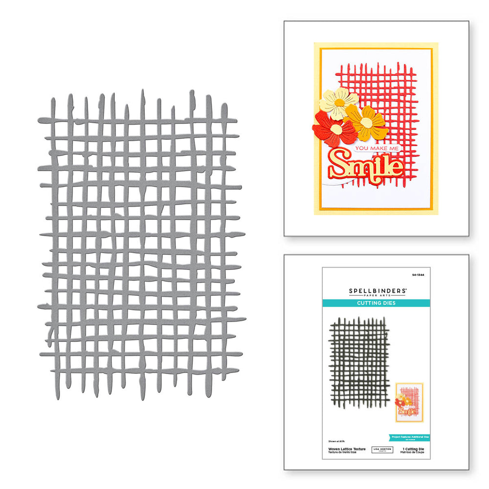 Woven Lattice Texture Etched Dies from the Spotlight Frames and Florals Collection by Lisa Horton