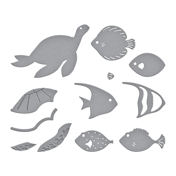 Underwater Marine Life Etched Dies from the Tunnel Scapes Collection by Vicky Papaioannou