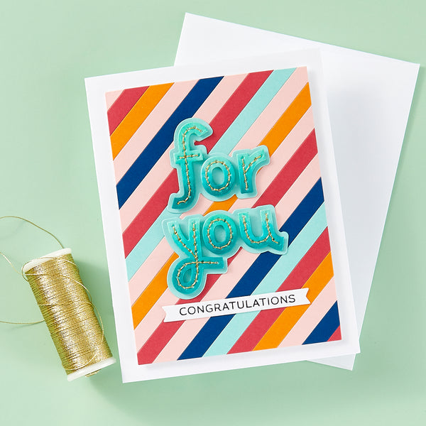 Stitched Thank You & For You Etched Dies from the Out and About Collection