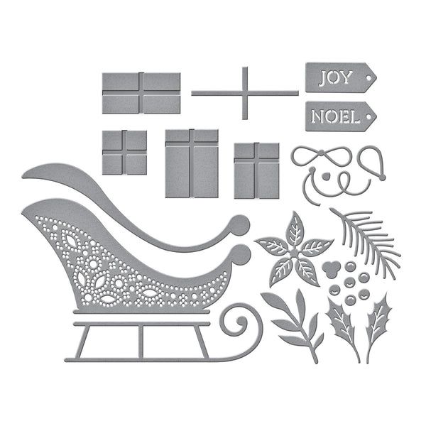 Delivering Joy Sleigh Etched Dies from the Handmade Holidays Collection