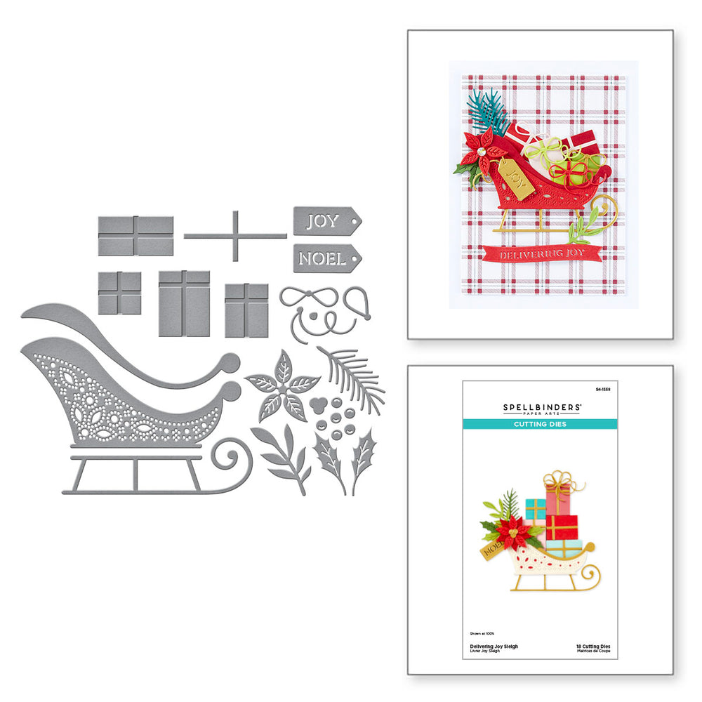 Delivering Joy Sleigh Etched Dies from the Handmade Holidays Collection