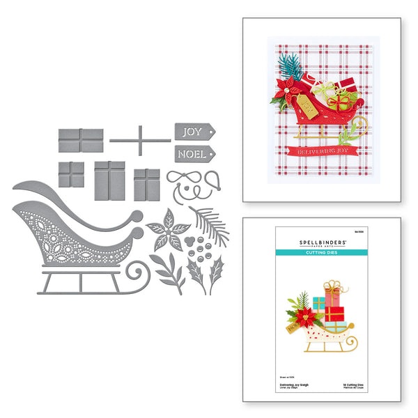 Delivering Joy Sleigh Etched Dies from the Handmade Holidays Collection