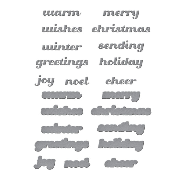 Christmas Greetings Etched Dies