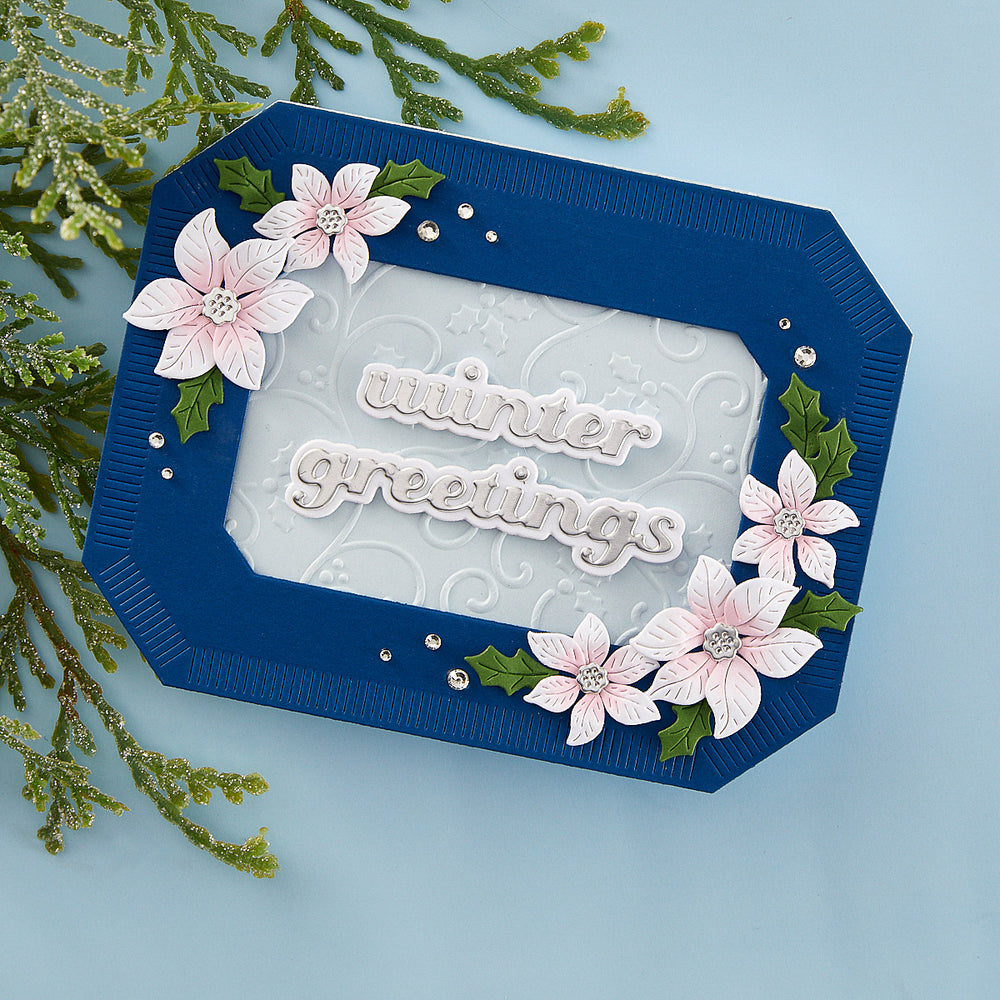 Christmas Greetings Etched Dies from the Home for the Holidays Collection